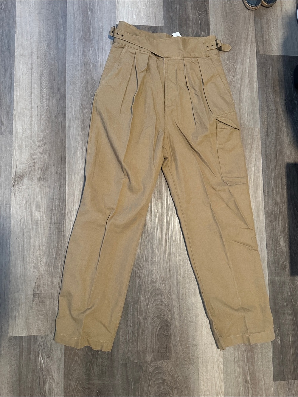 Banana Republic Tan High-Waist Pleated Chino Pants